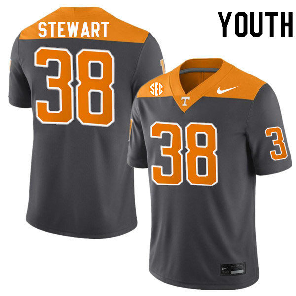 Youth #38 Andre Stewart Tennessee Volunteers College Football Jerseys Stitched-Anthracite